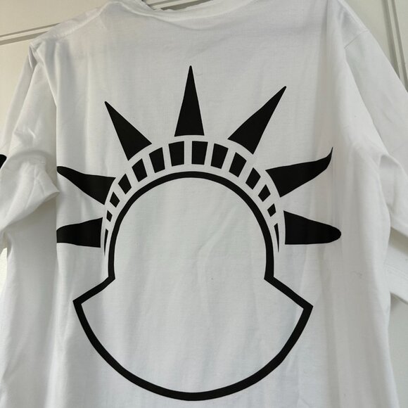 NWT Moncler X Alicia Keys T-Shirt Sz XL in White Unisex Cotton Motif Printed - Picture 10 of 10